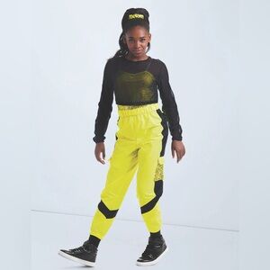 Neon yellow hip hop costume set